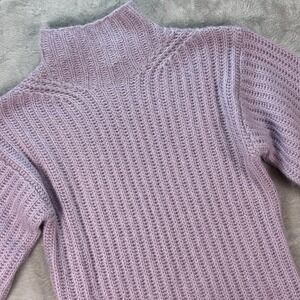 Miss Selfridge Sweater Dress Chunky Knit Lavender Purple Mock Neck US 2